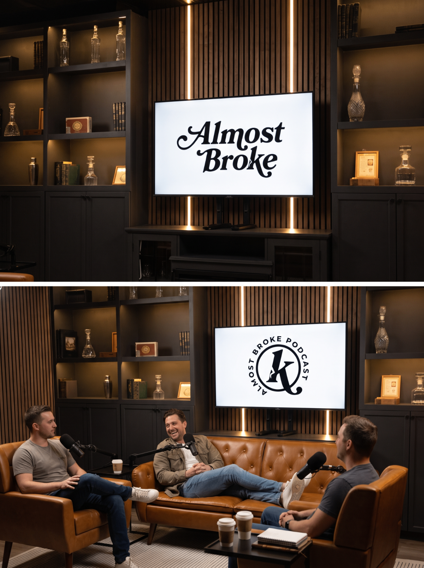 Almost Broke Podcast studio set